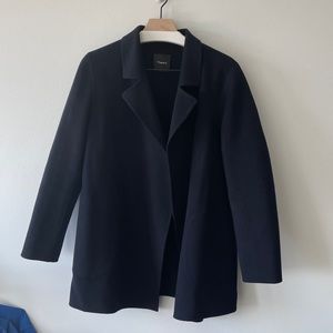 Theory Womens Sileena New Divide 2 Navy Coat Size L